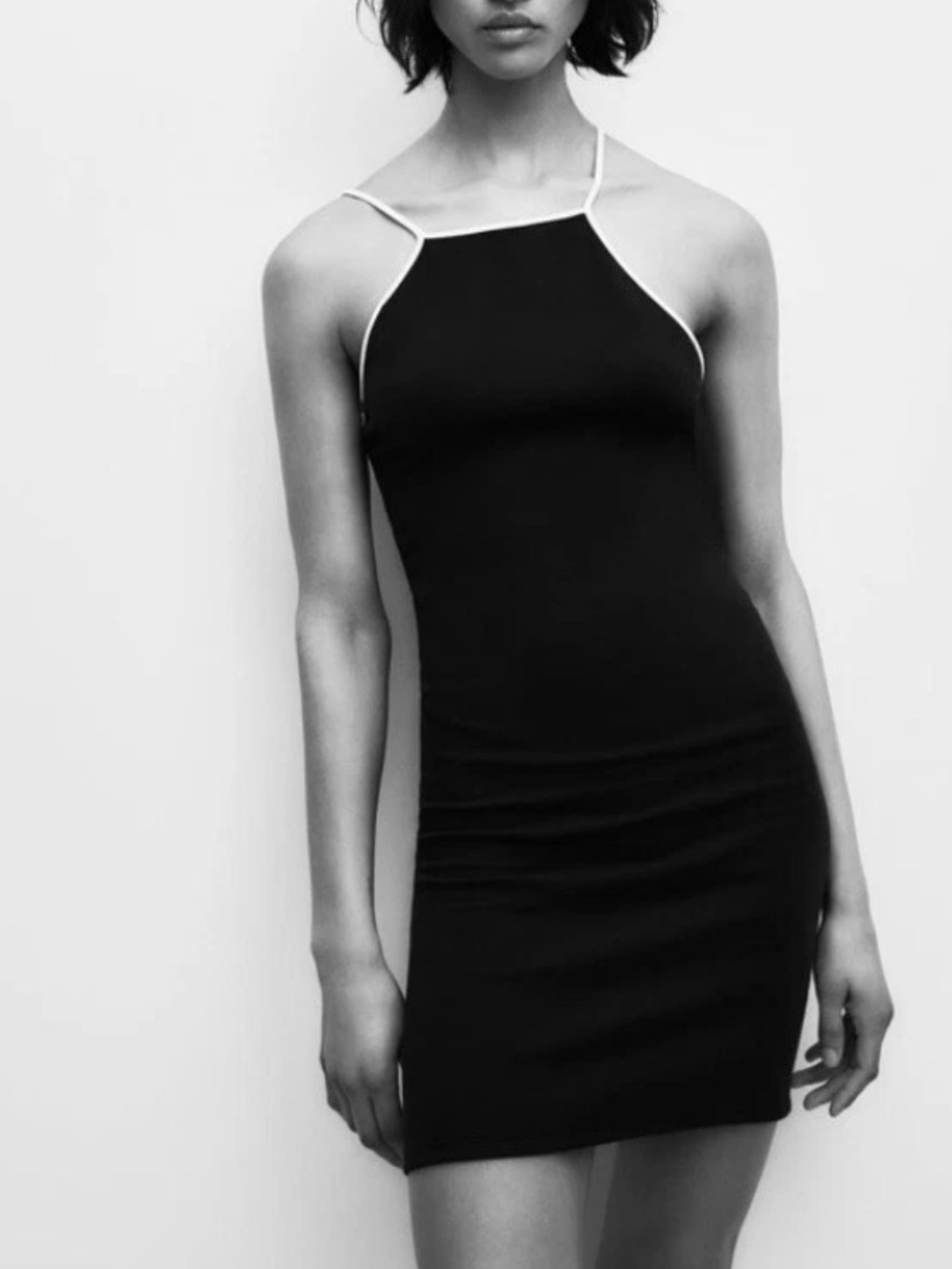 Zara asymmetric dress with piping